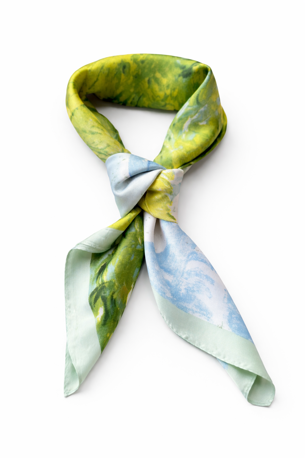 The Sea Waterprint Silk Scarf