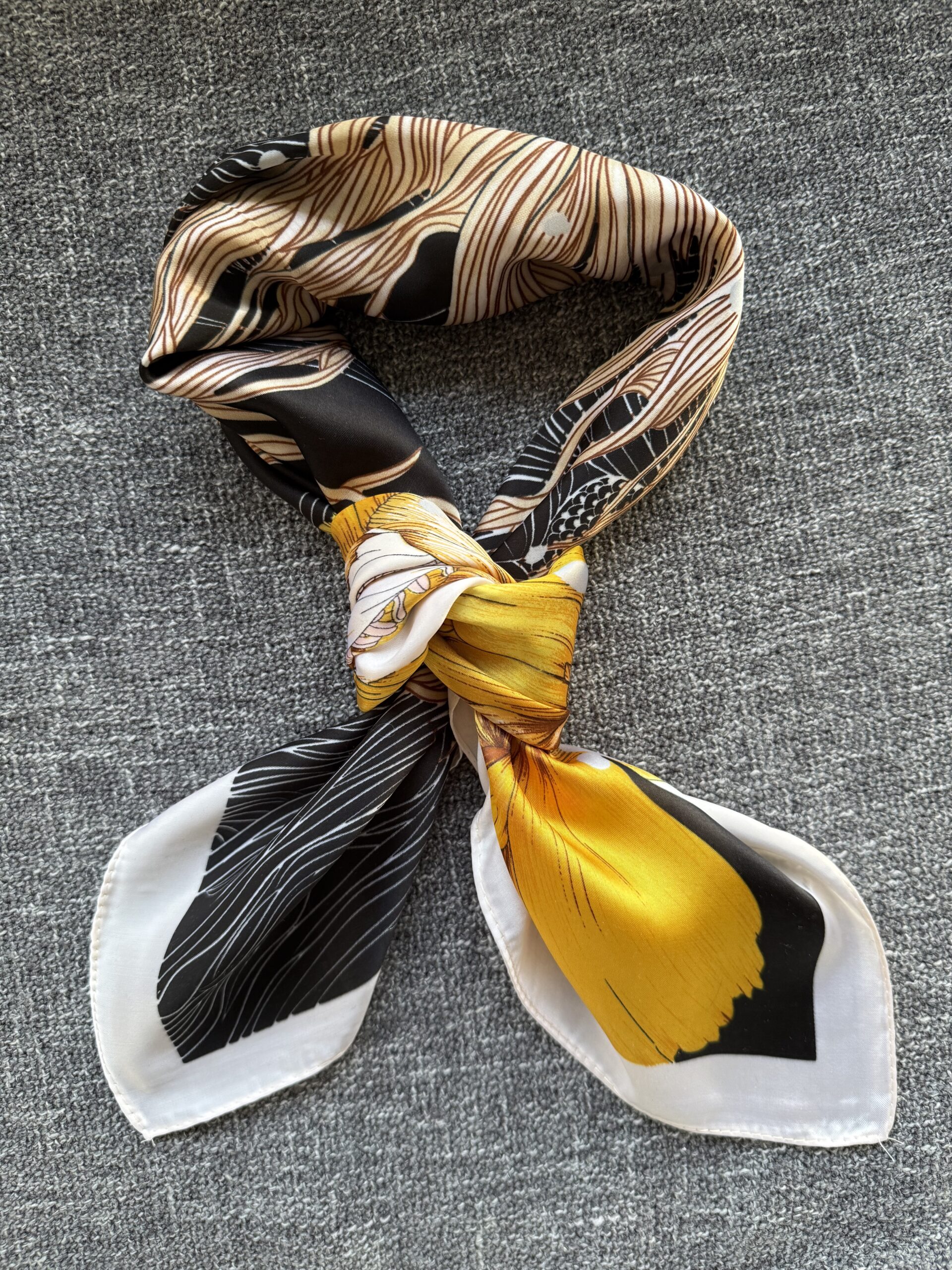 The Black and Gold Silk Scarf
