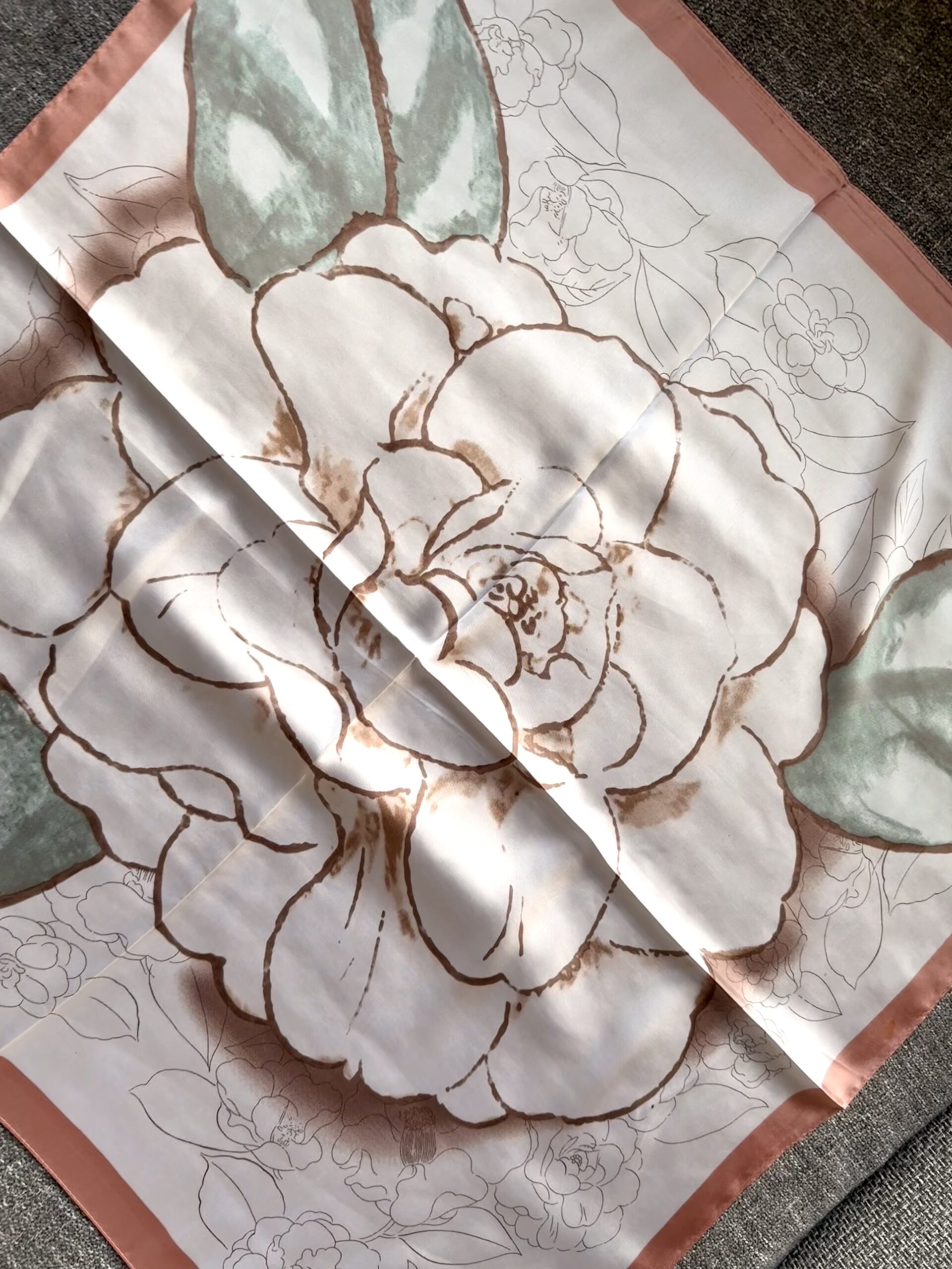 The Rose Pink Silk Scarf - Afbeelding 2