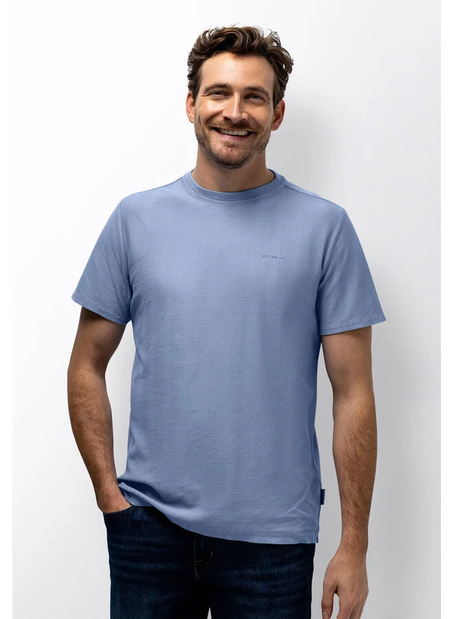 State of Art t-shirt korte mouw met structuur blue